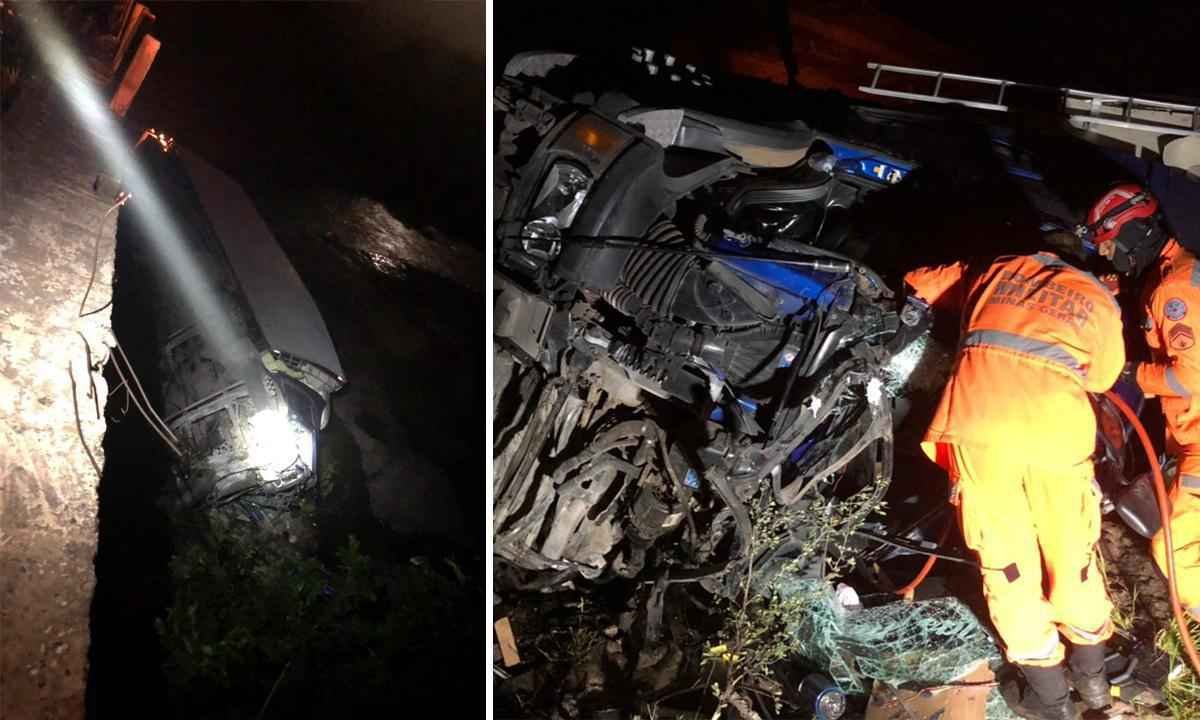 Motorista de caminhão morre ao cair de ponte em rodovia  - 8º BBM/Divulgação