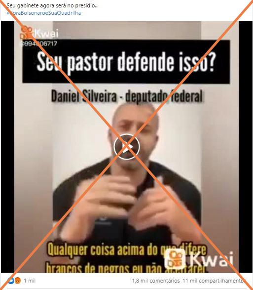Fala de Daniel Silveira sobre só contratar brancos circula fora de contexto - Reprodução