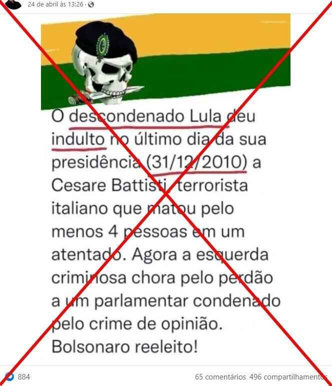 Lula não deu indulto a Cesare Battisti, mas negou pedido de extradição do governo italiano