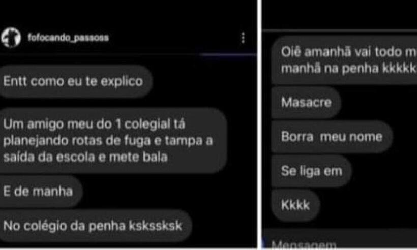 Adolescentes acusados de ameaçar massacre em escola em Passos são detidos - Redes Sociais