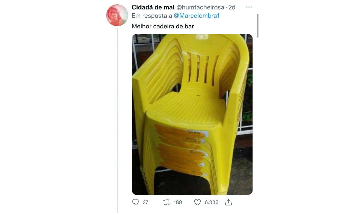 As cadeiras de bar que são o terror das pessoas gordas - Reprodução/Twitter