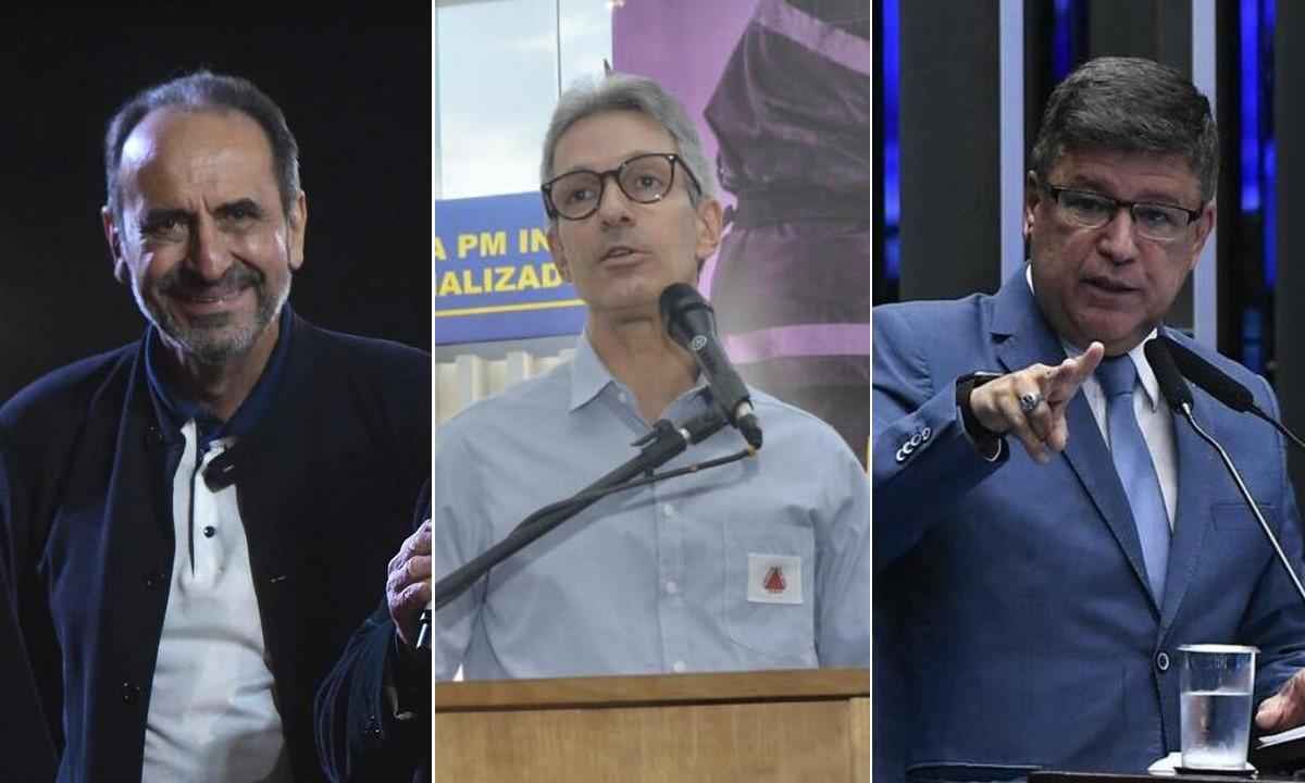 Pré-candidatos ao Governo de Minas repercutem pesquisa eleitoral - Leandro Couri/EM/DA Press; Bernardo Carneiro/Governo de Minas; Jefferson Rudy/Senado