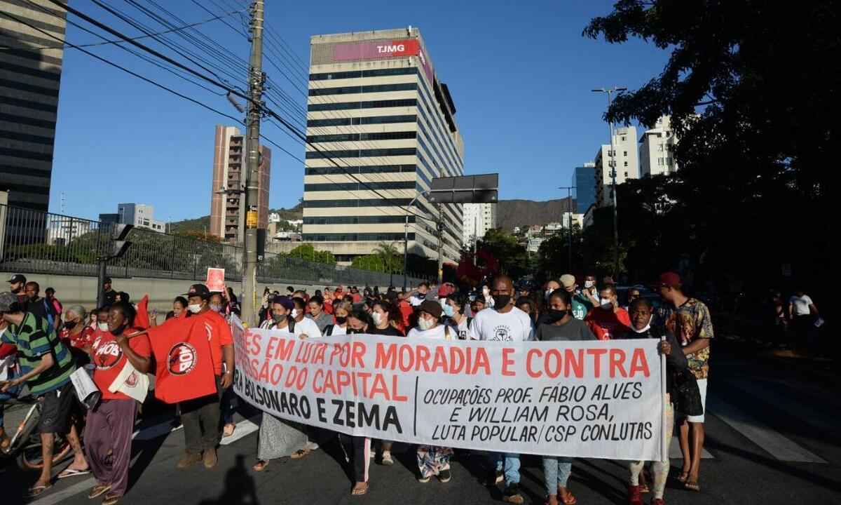 Despejo Zero: ocupações protestam em Belo Horizonte pelo direito à moradia - Túlio Santos/EM/D.A Press