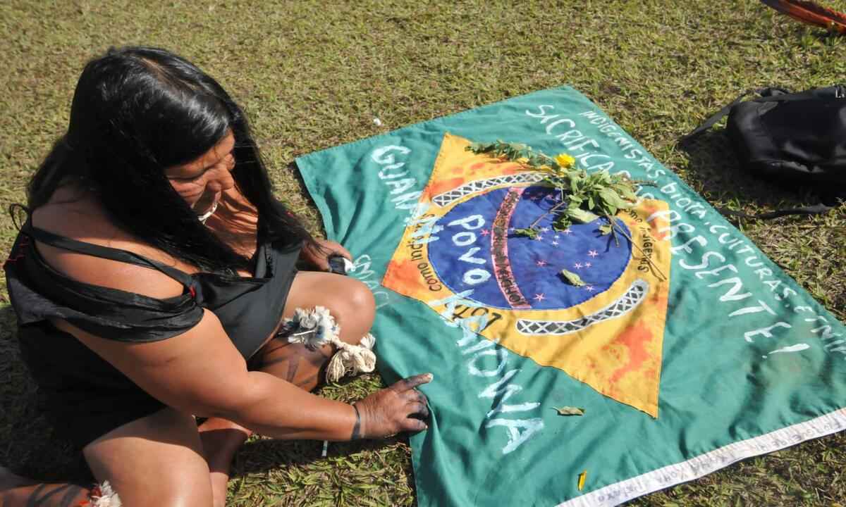 Protesto na UFMG pede fim de mortes de povos indígenas - Gladyston Rodrigues/EM/D.A Press