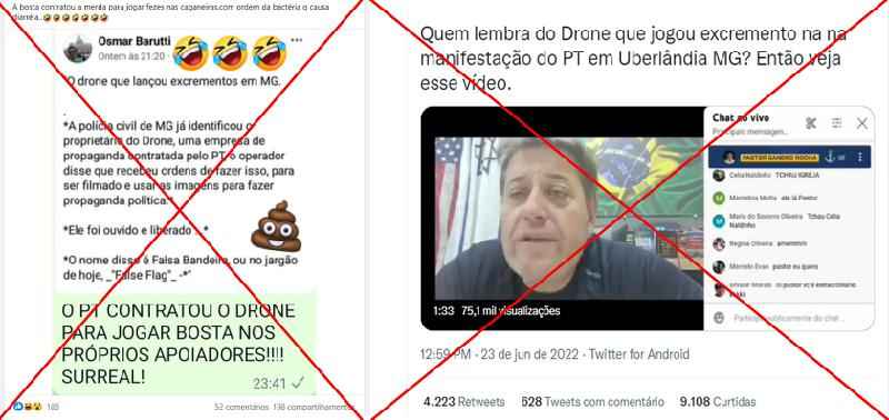 Polícia Civil de Minas Gerais não confirmou que o PT contratou drone que atacou militantes