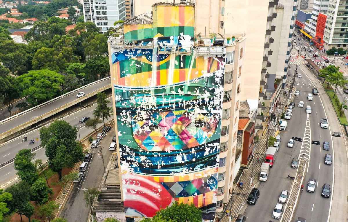 Artista urbano Kobra busca apoio para revitalização de murais - Redes Sociais/Reprodução