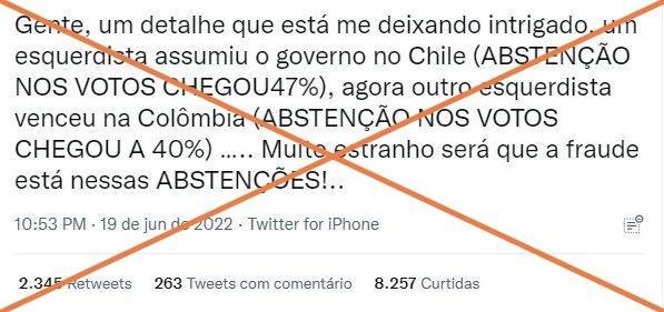 Participação, e não abstenção, influenciou resultados eleitorais na Colômbia e no Chile