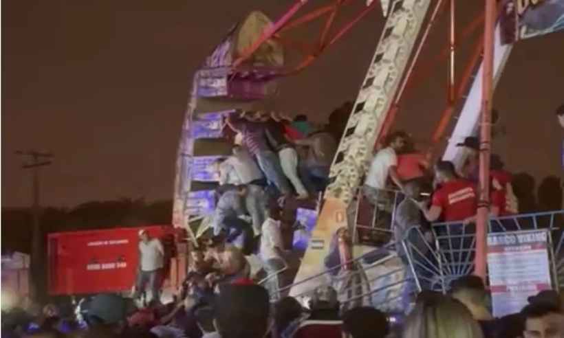 Acidente com brinquedo deixa feridos em parque de diversões em MG - Redes Sociais/Reprodução