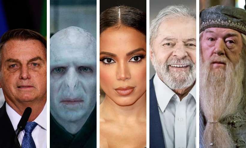 Voldemort e Dumbledore: os apelidos que Anitta deu a Bolsonaro e Lula - Alan Santos/PR; Universal/Divulgação; AFP/Reprodução; PT/Divulgação; Universal/Divulgação