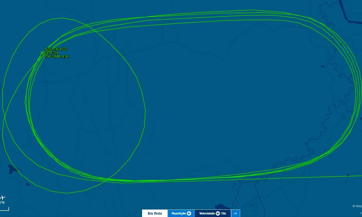 Emergência em Confins: avião teria registrado falha em trem de pouso - FlightAware