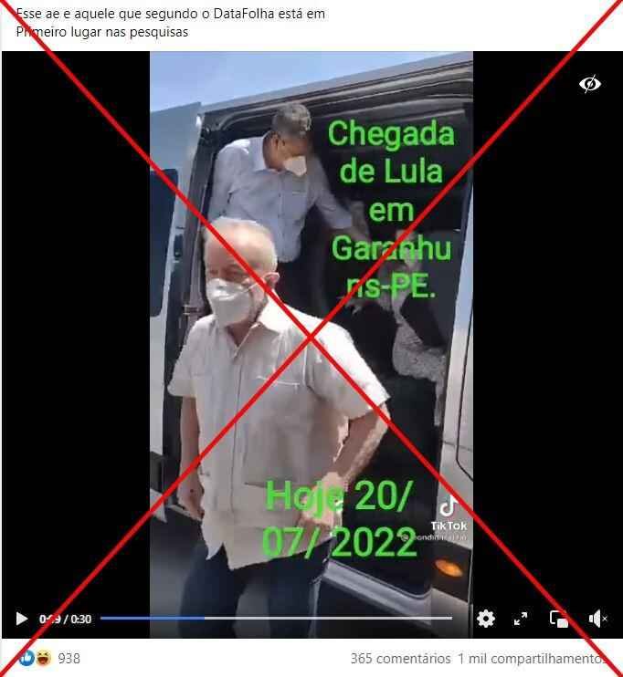 Vídeo em que Lula parece ser vaiado ao sair de van teve áudio alterado