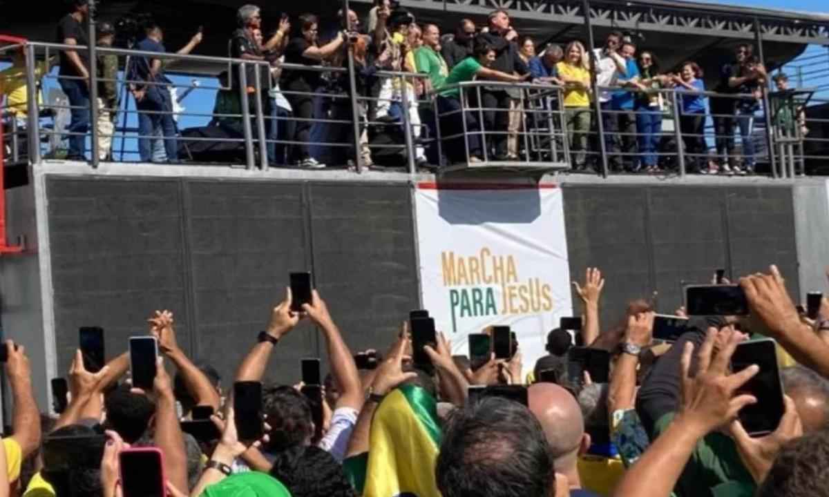 Bolsonaro faz campanha ao lado de Michelle na véspera da convenção do PL  - Vinicius Doria/ CB/ DA Press