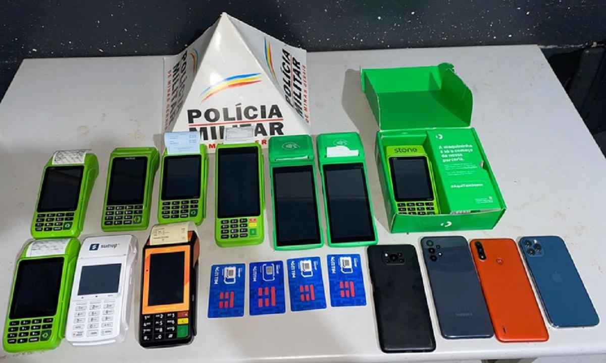 Presa quadrilha suspeita de dar golpes com máquinas de cartão - Divulgação/PMMG