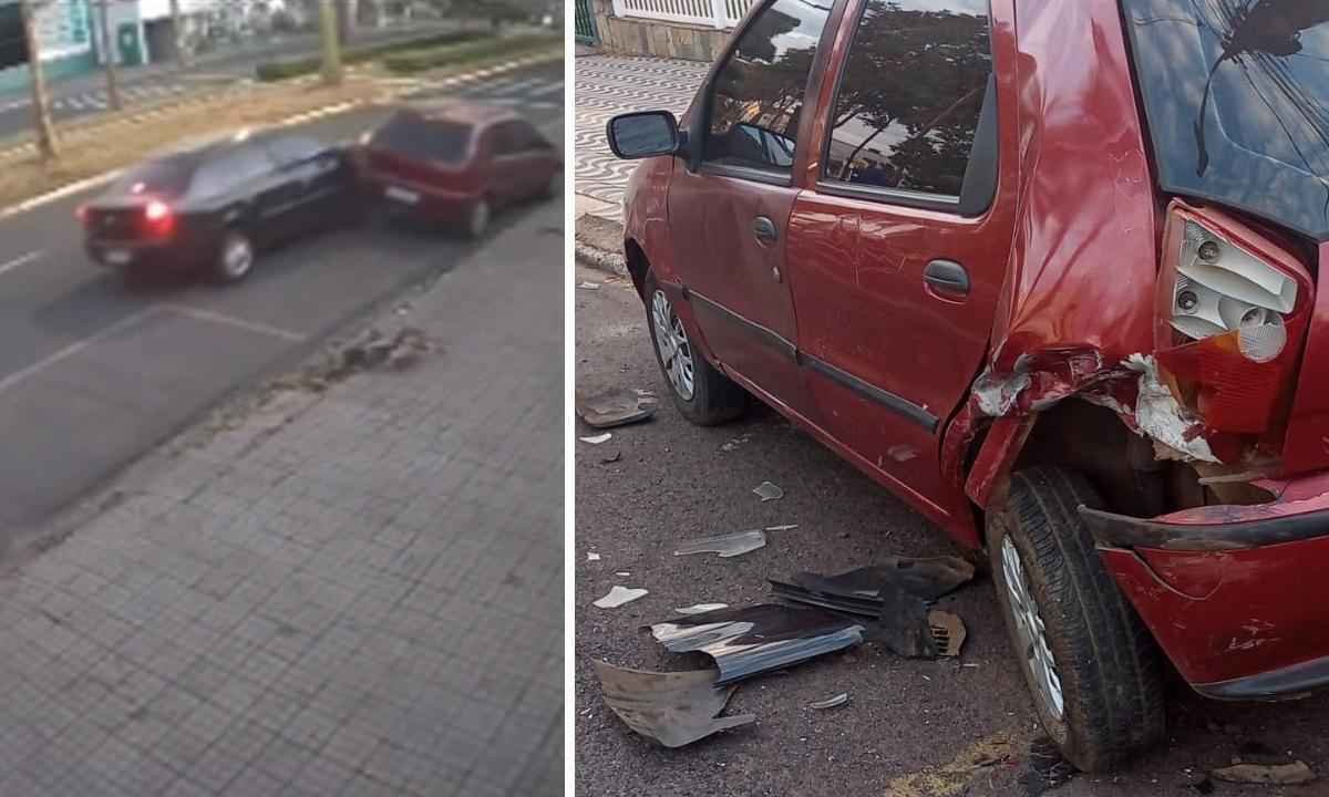Vídeo: motorista foge após bater em carro parado - Reprodução