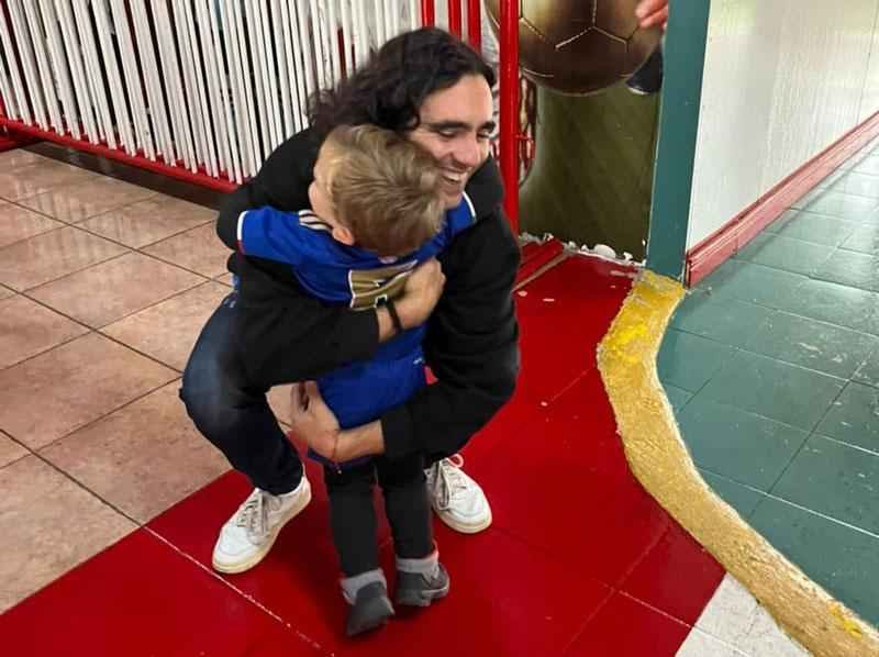 O ídolo Sorín e o brilho nos olhos do pequeno cruzeirense - Bruno Bueno/Arquivo pessoal