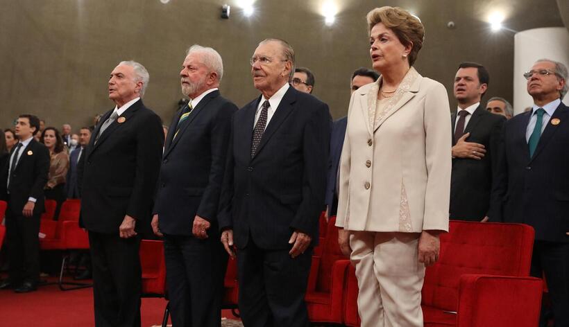 Dilma e Temer são separados por Lula e Sarney em posse de Moraes no TSE - Antonio Augusto/Secom/TSE