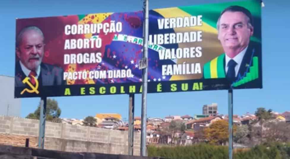 Justiça manda tirar outdoor irregular pró-Bolsonaro em Muzambinho - Reprodução/redes sociais