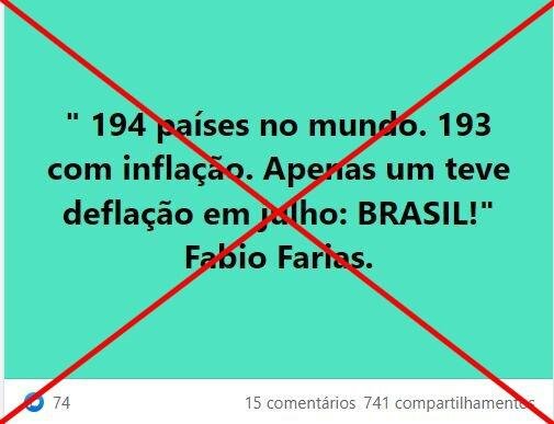 Ao menos outros 12 países tiveram deflação em julho; Brasil não foi o único, como dizem nas redes