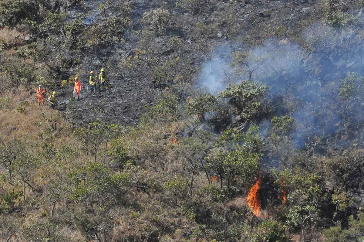 Fogo no Buritis ameaça Cercadinho e sistema de abastecimento da Copasa - Gladyston Rodrigues/EM/D.A.Press