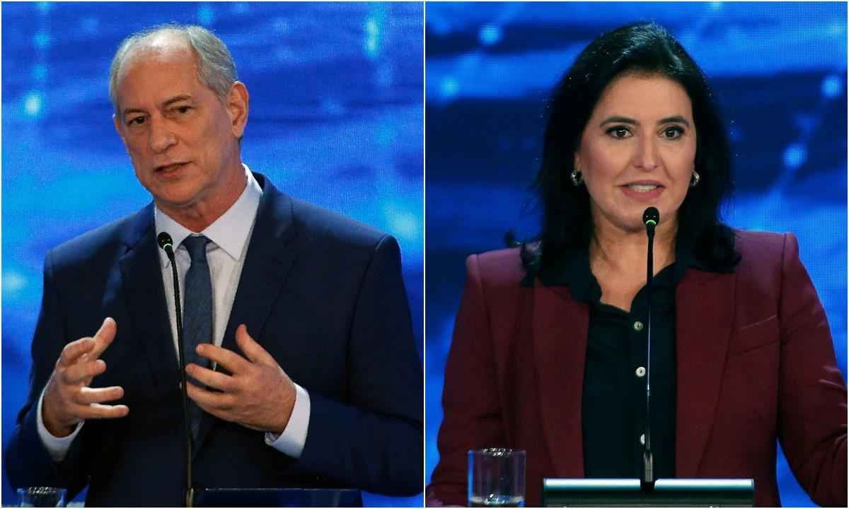 Durante o debate, Ciro e Tebet foram os que tiveram mais menções positivas - Miguel Schincariol/AFP