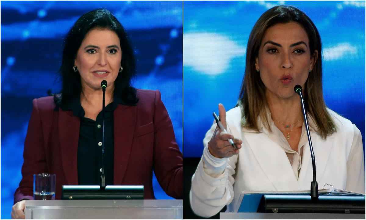 Em debate radical e misógino, Simone Tebet e Soraya Thronicke se impõem - Miguel Schincariol/AFP