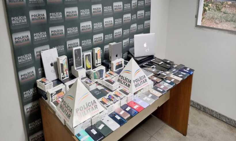 PM recupera 152 aparelhos eletrônicos roubados de loja de Ibirité - PMMG/Reprodução