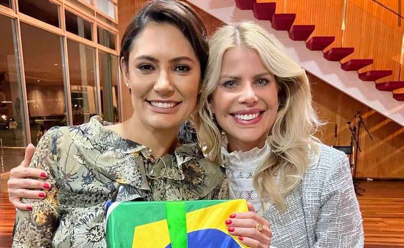 Karina Bacchi visita Michelle Bolsonaro: 'Princesa' - Redes Sociais/Reprodução