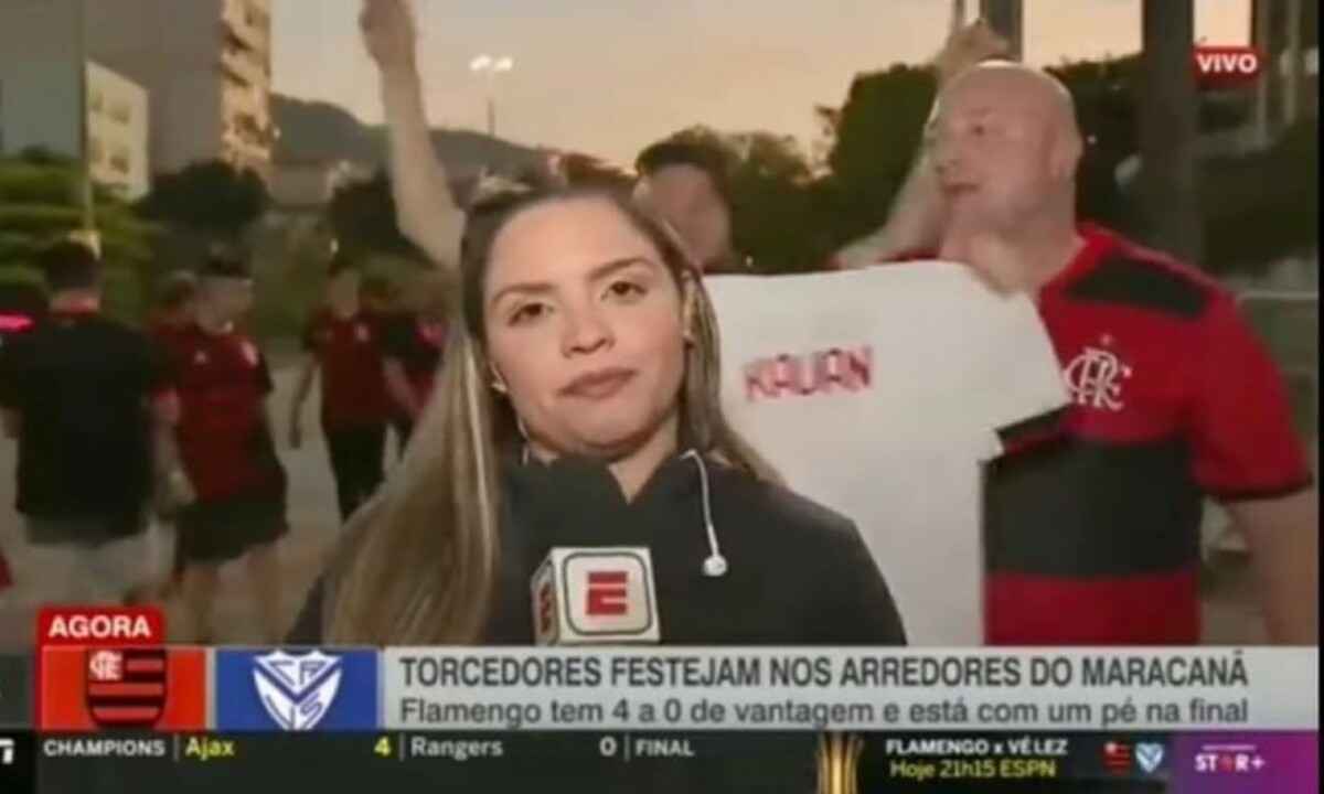 Assédio a repórter da ESPN em Flamengo x Vélez, vergonha nacional - Reprodução de video