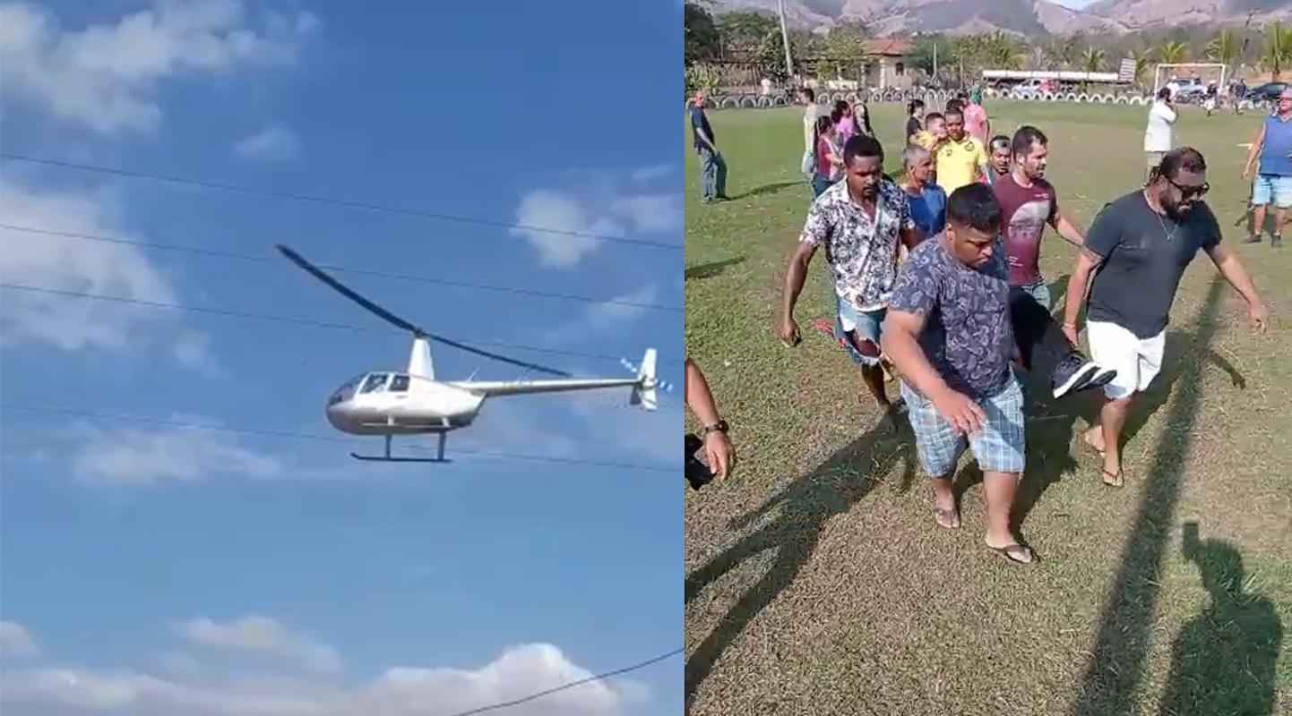 Vídeos: helicóptero cai com deputado federal Hercílio Diniz - Reprodução redes sociais