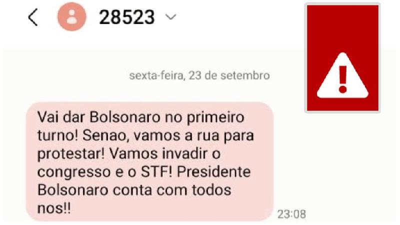 'Vamos invadir Congresso e o STF': o que está por trás do disparo em massa de mensagens pró-Bolsonaro - Reprodução