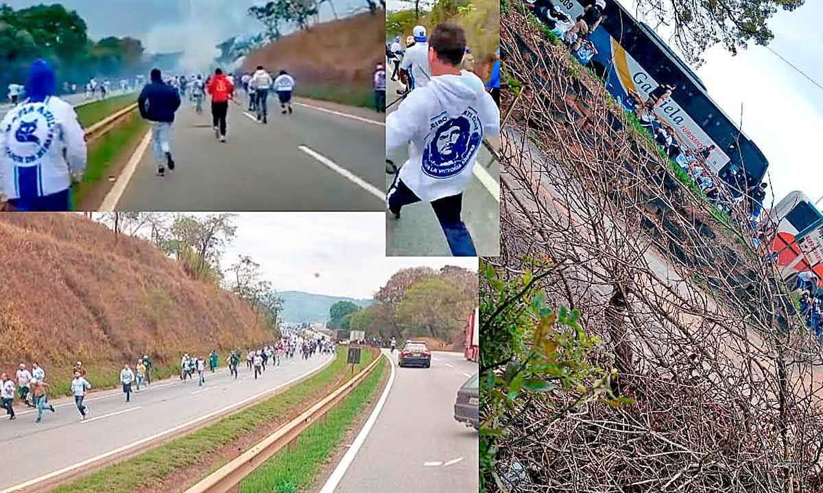 "Bandidos torcedores" fecham a Fernão Dias para matar ou morrer - Internet