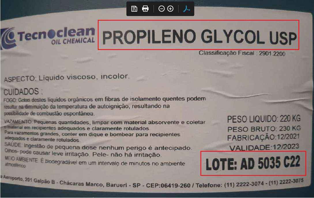 Petiscos contaminados: rótulo de químico aponta divergência entre empresas - Anvisa / Divulgação