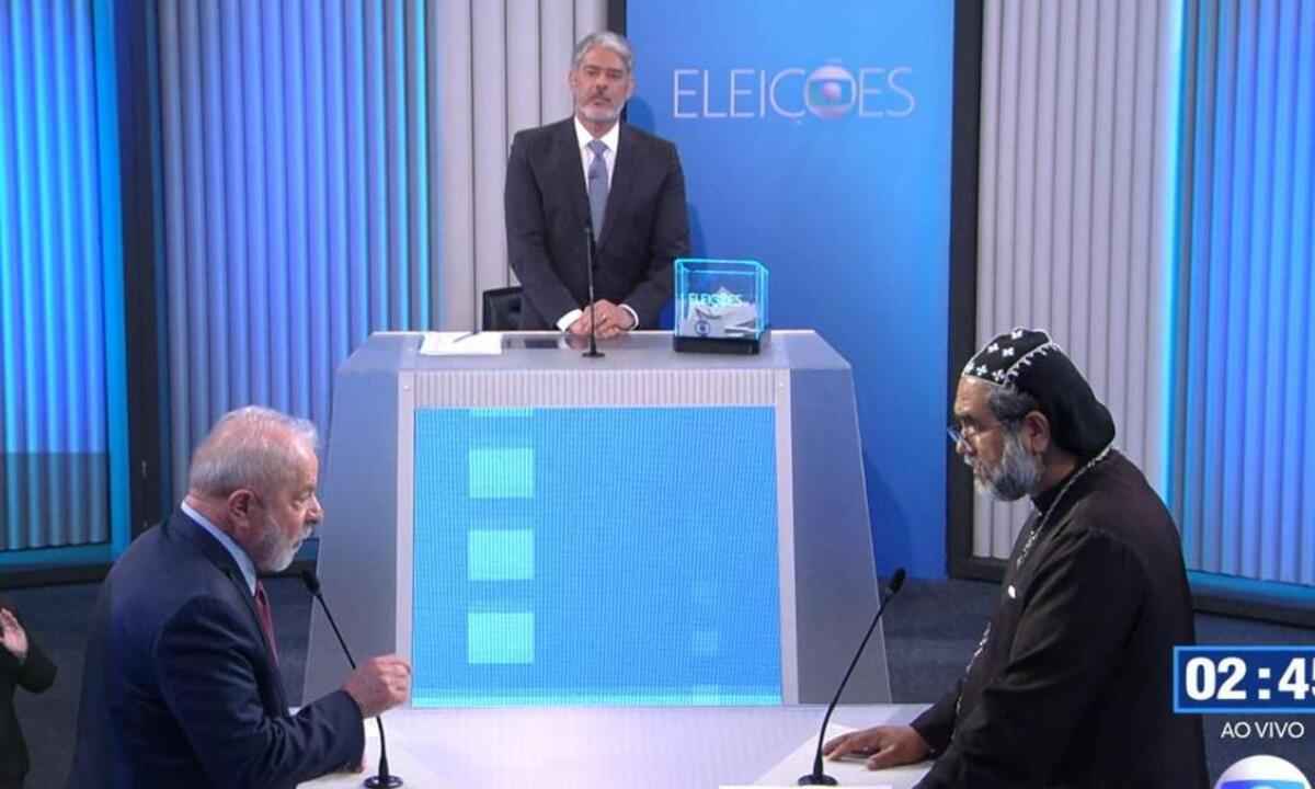 Lula se descontrola após acusações de Kelmon, e Bonner interrompe debate - Reprodução/TV Globo