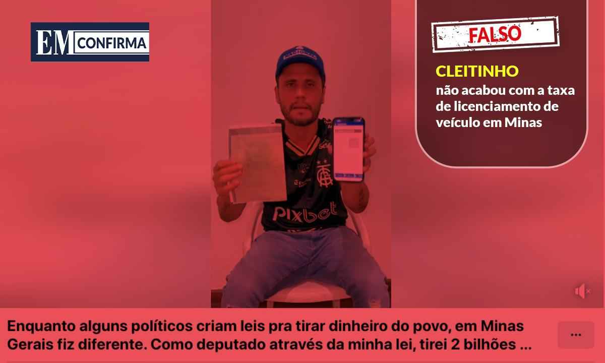 Cleitinho não acabou com a taxa de licenciamento de veículo em Minas  - Reprodução