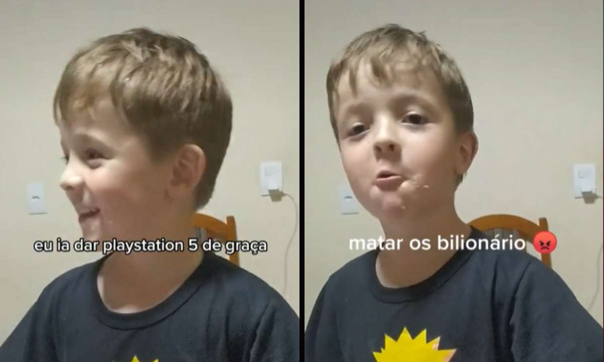 Playstation 5 e matar bilionários: menino faz "plano de governo" e viraliza - Reprodução / TikTok