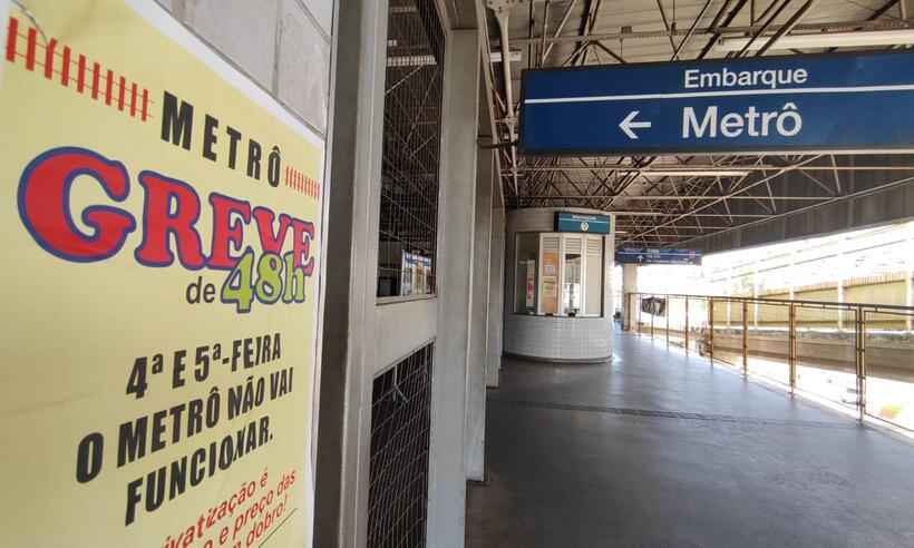 Greve do metrô de BH: Estações estão fechadas - Jair Amaral/EM/D.A Press