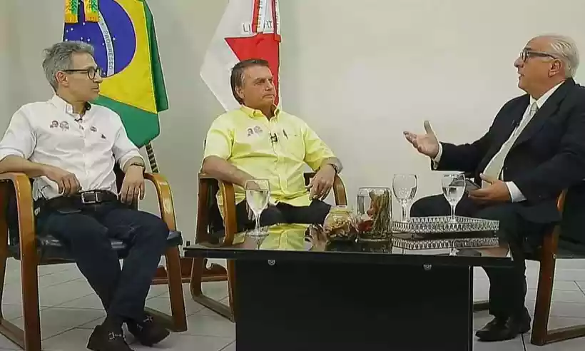 Bolsonaro dá entrevista exclusiva à TV Alterosa e Estado de Minas - Reprodução/TV Alterosa