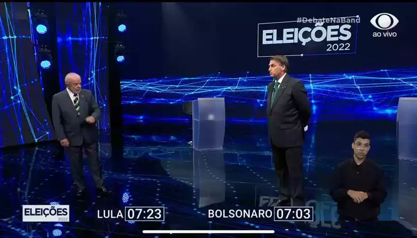 Debate: pintou um clima entre Bolsonaro e Moro; Lula perdeu o rumo de casa - TV Bandeirantes/Reprodução