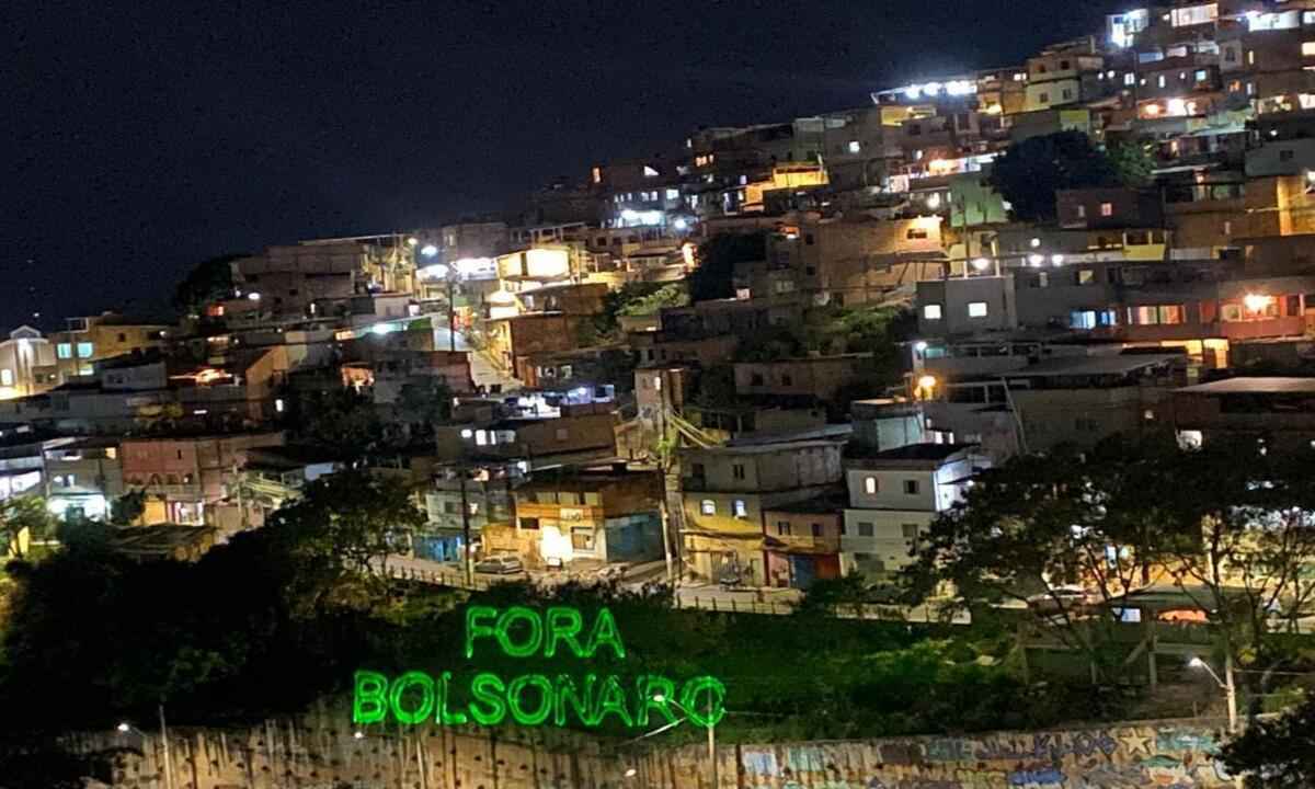 'Respeita a favela': Aglomerado da Serra protesta contra fala de Bolsonaro - Pablo Ramos/Reprodução
