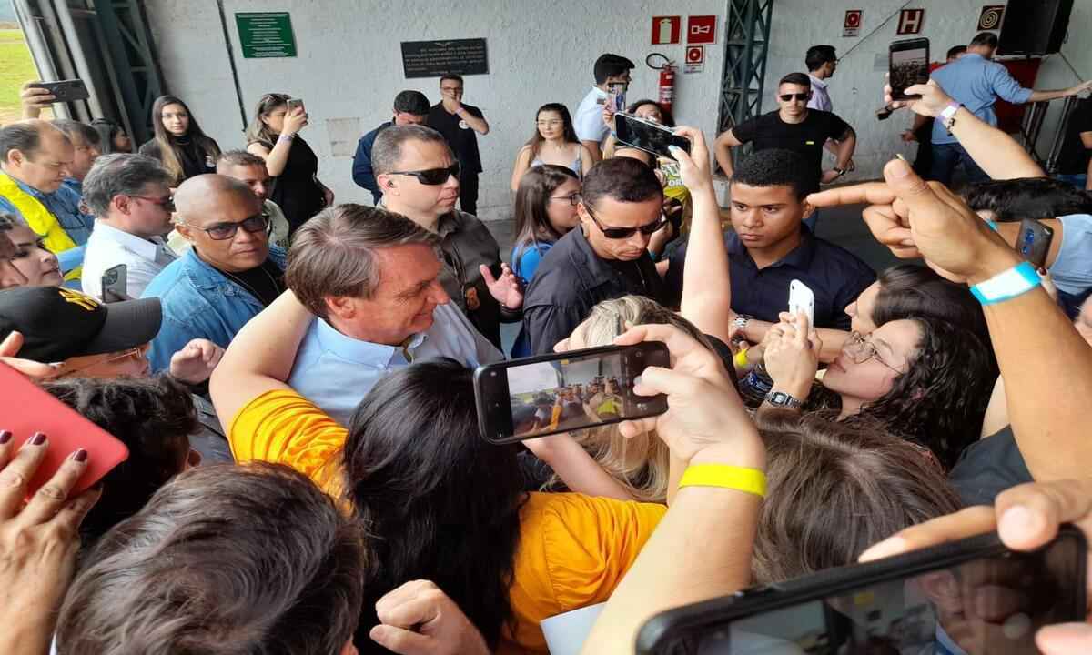 Bolsonaro é recebido em Juiz de Fora com gritos de aleluia e glória a Deus - Bruno Luis Barros/EM/D.A Press