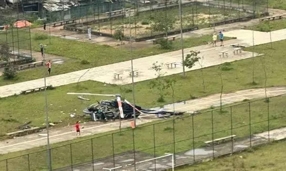 Helicóptero com dois ocupantes cai na zona Sul de São Paulo  - Reprodução/Redes Sociais 