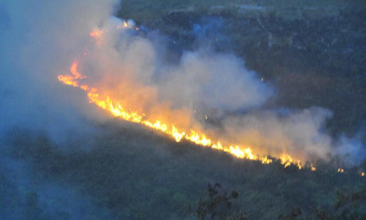 Fogo consome mata da área de preservação Alto do Mucuri há 9 dias - Marcos Vieira/EM/D.A press