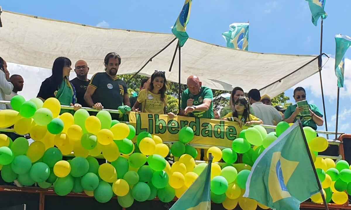 Hang participa de ato bolsonarista em BH: 'Sou um brasileiro censurado' - Matheus Muratori/EM/DA Press