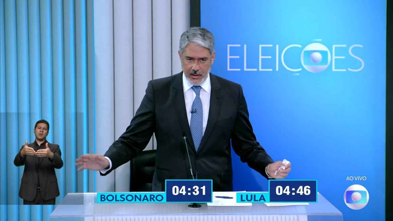 Bonner dá bronca em Bolsonaro e Lula no debate da Globo: 'Vamos em frente' - Reprodução/TV Globo