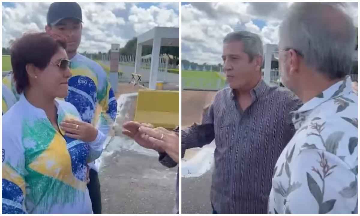 Vídeo: bolsonarista chora ao encontrar Braga Netto: 'A gente tá na chuva' - Reprodução de vídeo