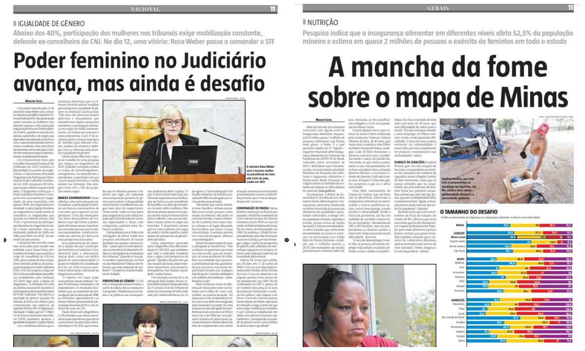 Jornalistas do Estado de Minas são finalistas no Prêmio Amagis - Reportagens em edições impressas do Estado de Minas finalistas na premiação