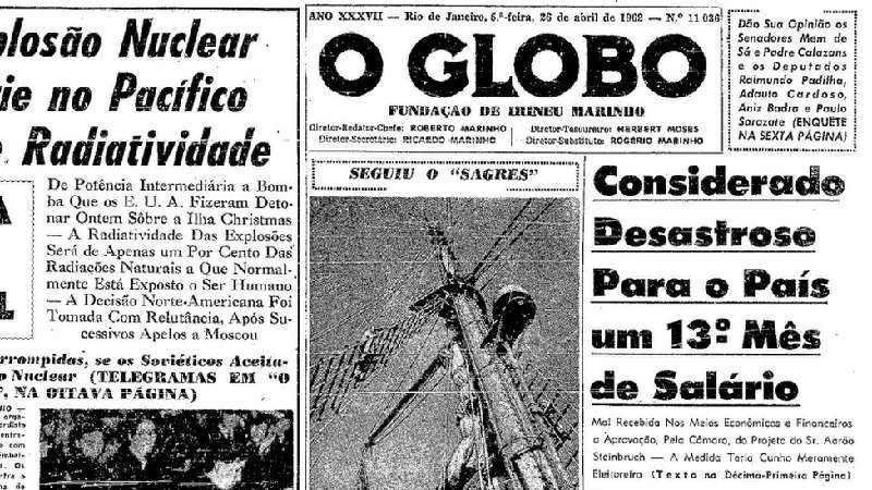 Como 13º salário surgiu de greve geral após vitória do Brasil na Copa de 1962 - Reprodução O Globo/Acervo Digital