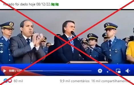 Vídeo de Bolsonaro discursando ao lado de militares é de maio - Reprodução