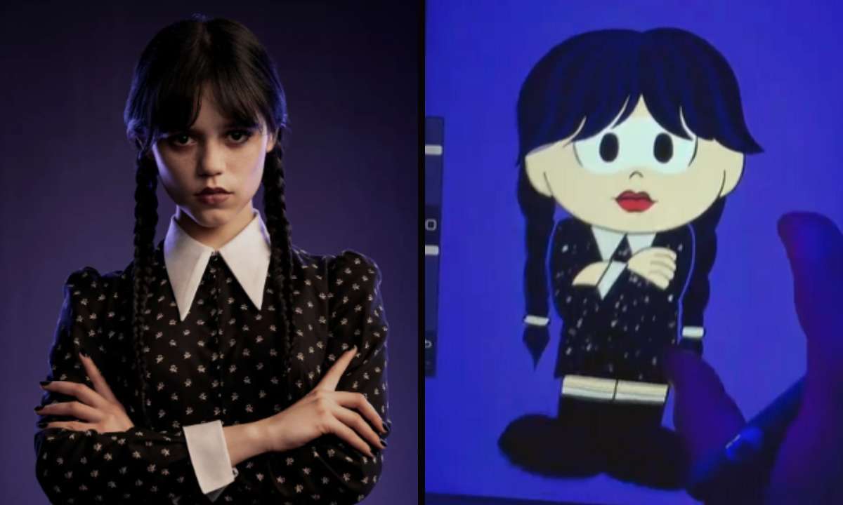 Artista desenha 'Wandinha' como personagem de 'Turma da Mônica' - Reprodução/ Netflix/ Instagram