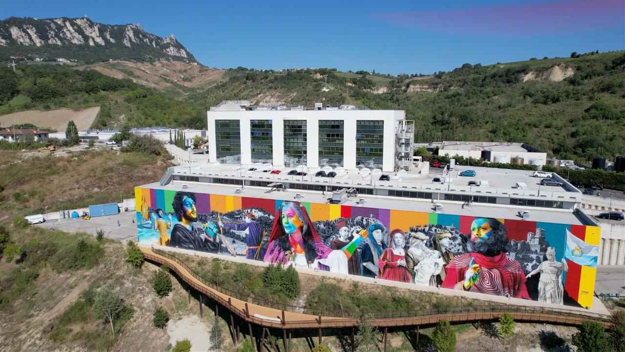Mural de Eduardo Kobra é atração turística em San Marino, na Europa - Divulgação